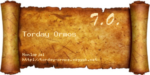 Torday Ormos névjegykártya
